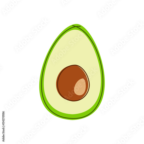 Vector illustration of a sliced avocado
