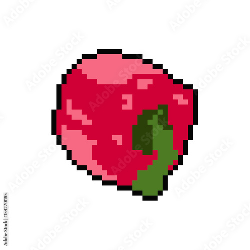 Pixel art of red bell pepper