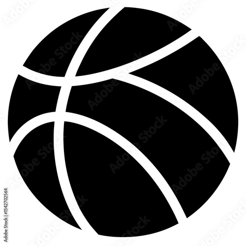 basketball icon.Black and White Basketball Icon Sport Equipment Graphic Design
