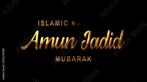 Wallpaper Mural Gold Islamic New Year greeting Amun Jadid Mubarak card suitable for celebrating Muslim New Year with a luxurious and elegant theme. Torontodigital.ca