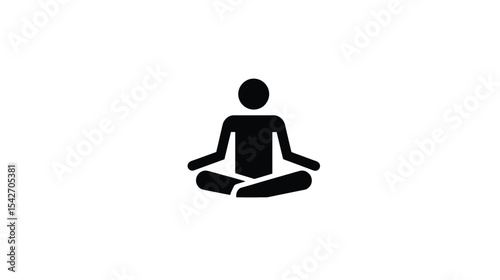 Perfect Meditation Pose: Simple Minimalist Icon