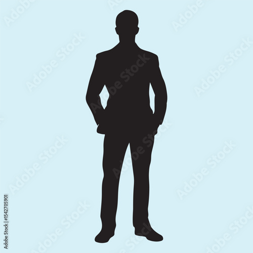 Executive Businessman Silhouette ,Formal Attire Vector Design
