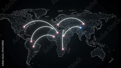 Global connectivity illustrated through a digital world map with glowing lines representing data flow
