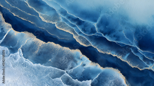 Luxury Abstract Agate Stone Texture in Blue and Gold Tones