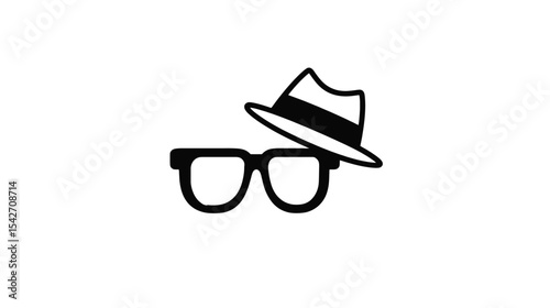 Stylish Sunglasses and Fedora Hat: A Minimalist Design