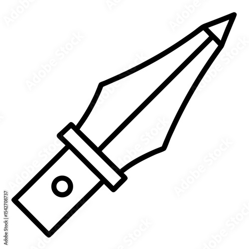 Line art illustration of a medieval dagger