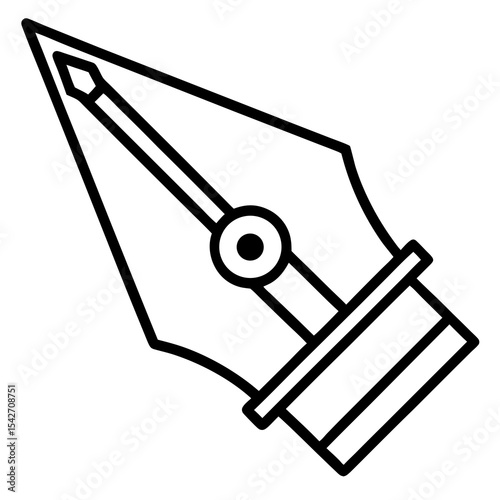 Line art illustration of a fountain pen nib