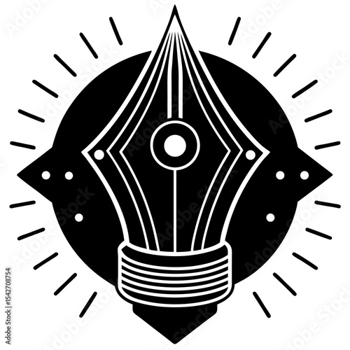 Black and white nib pen illustration design