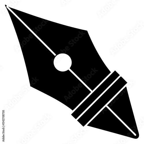 Black and white fountain pen nib icon