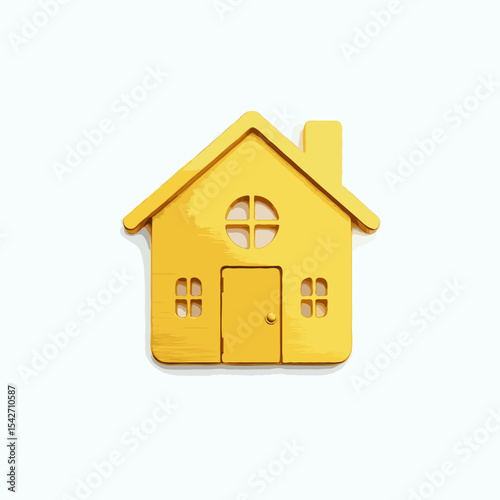 golden house icon on white background
