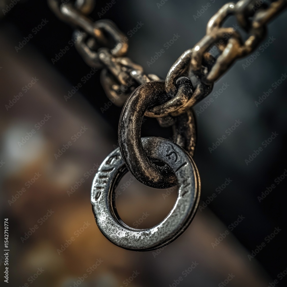 Obraz premium Rustic Key and Chain Link