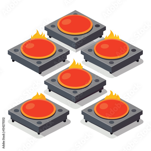 hot plate set isolated on white background