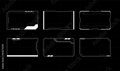 Futuristic Cyberpunk Frame HUD Technology Elements. Gaming menu monitoring dashboard panel.