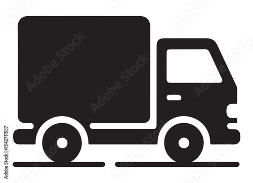 Delivery Truck Silhouette Shipping and Transportation Service Illustration
