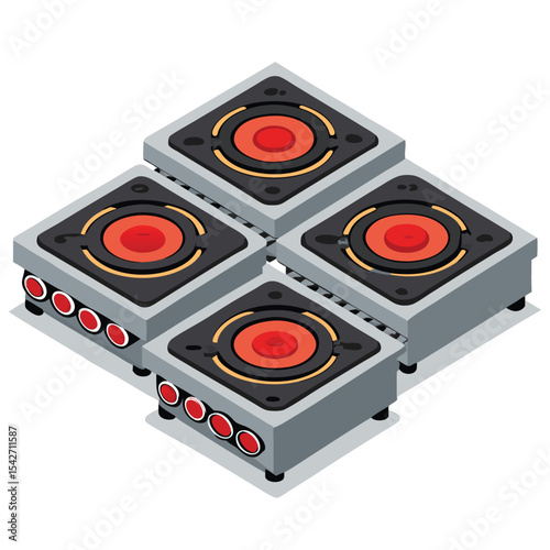 hot plate set isolated on white background