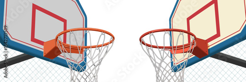 Basketball hoops illustration for sports equipment and recreation activities vector design asset isolated editable stock vector illustration