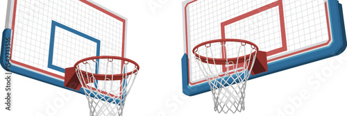 Basketball hoop vector illustration for sports equipment and game design with basketball net and backboard editable stock vector illustration
