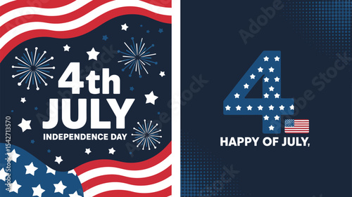 Celebrate th july independence day with patriotic designs and festive elements for your projects editable stock vector illustration