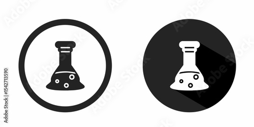Beaker logo. Beaker icon vector design black color. Stock vector.