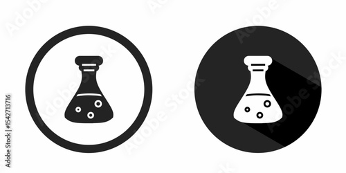 Beaker logo. Beaker icon vector design black color. Stock vector.