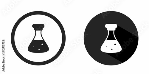 Beaker logo. Beaker icon vector design black color. Stock vector.