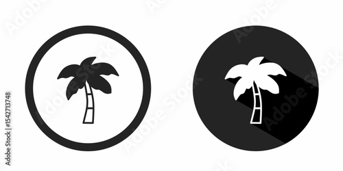 Coconut palm logo. Coconut palm icon vector design black color. Stock vector.
