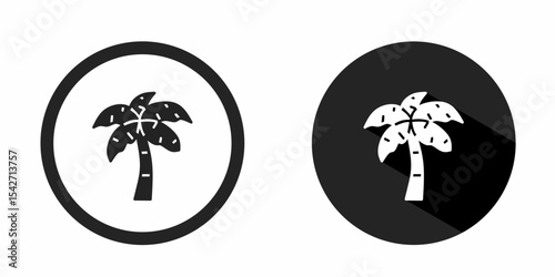 Coconut palm logo. Coconut palm icon vector design black color. Stock vector.