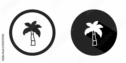 Coconut palm logo. Coconut palm icon vector design black color. Stock vector.