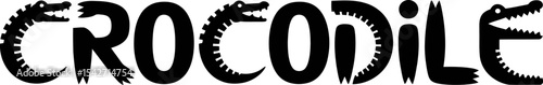 Crocodile vector illustration animal alligator reptile design graphic silhouette wildlife icon drawing zoo art editable stock vector illustration