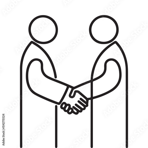 Business partnership handshake vector illustration to close a deal