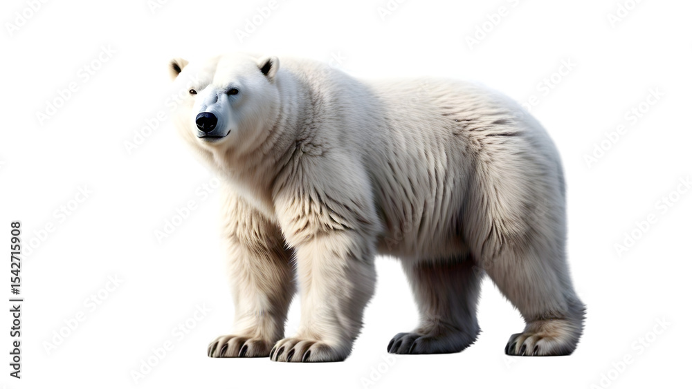 Fototapeta premium Polar Bear Standing Isolated on White Background PNG