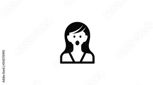 Surprised Woman Icon: Vector Graphic for Websites and Apps