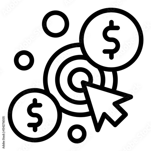pay per click icon line