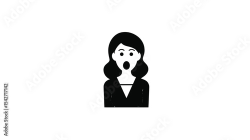 Surprised Woman Icon: Vector Illustration for Design