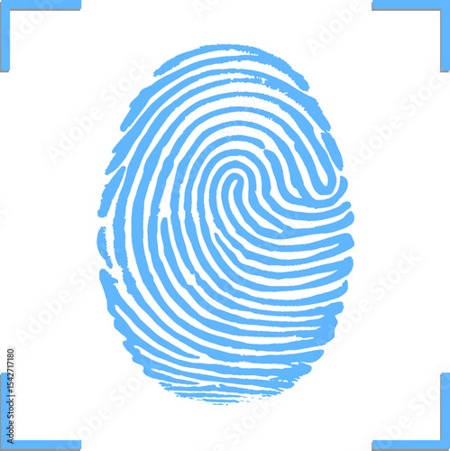 Finger scan vector icon on white background 