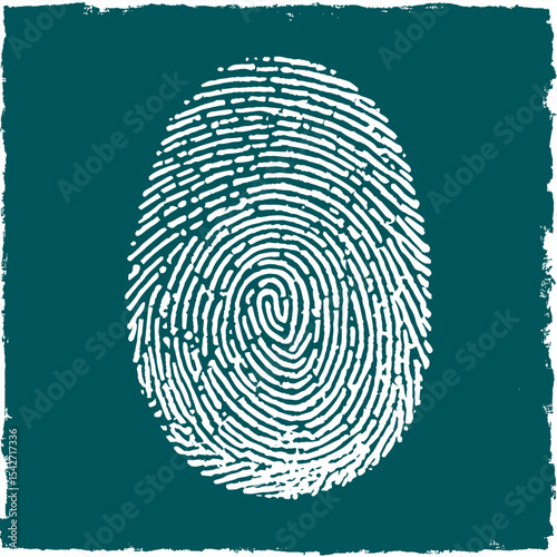 Finger scan concept vector illustration. Fingerprint security identification via digital biometric sensor. 