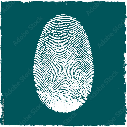 Finger scan concept vector illustration. Fingerprint security identification via digital biometric sensor. 