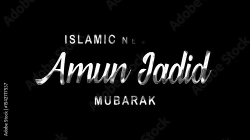 Wallpaper Mural Silver Amun Jadid Mubarak Islamic greeting card with elegant design for celebrating the new year with Islamic tradition and culture. Torontodigital.ca