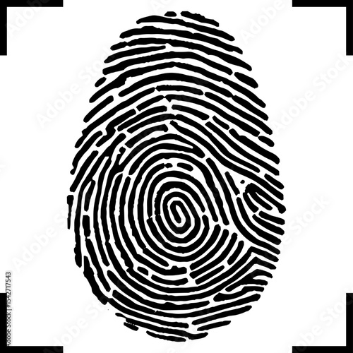 Digital vector fingerprint scan icon. 