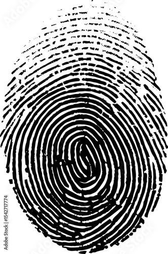 Thumb fingerprint in white back. 