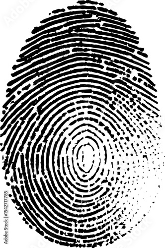 Thumb fingerprint in white back. 
