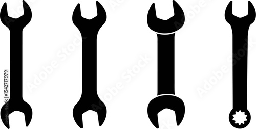Isolated wrench spanner tool set vector illustration for repair maintenance service mechanic workshop 100 editable stock vector illustration