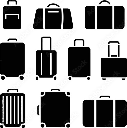 Isolated vector set of luggage bags on a white background, perfect for travel or business design