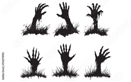 halloween vector silhouettes of trees