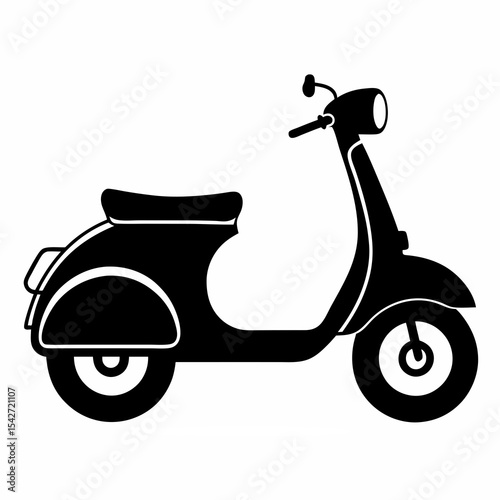 scooter silhouette vector black on white background