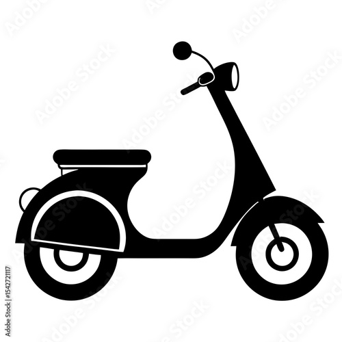 scooter silhouette vector black on white background