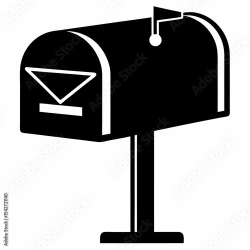 mailbox silhouette vector black on white background