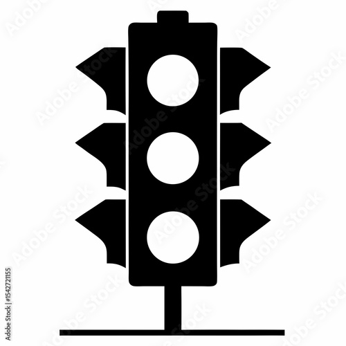 traffic light silhouette vector black on white background