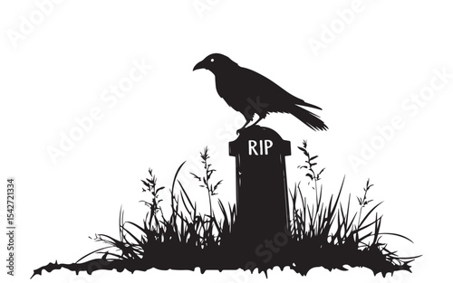 halloween crow on the roof