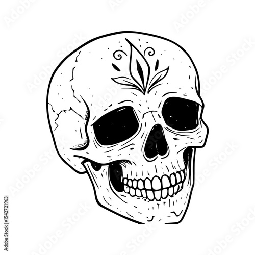 Stylized human skull and crossbones vector illustration, perfect for themes of death, danger, or Halloween